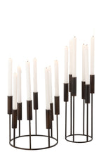 J-Line Set Van 2 Kandelaars Pierre Ijzer Zwart