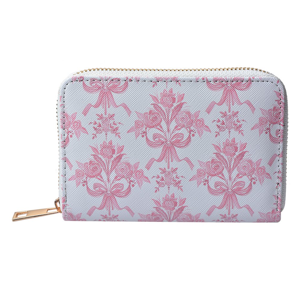 Portemonnee 10x15 cm Wit Roze Polyester