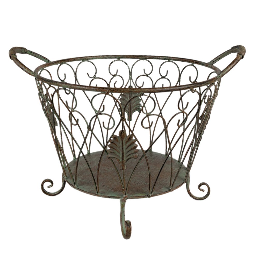 Opbergmand Set van 2 Ø 41 cm Groen Bruin IJzer Mand