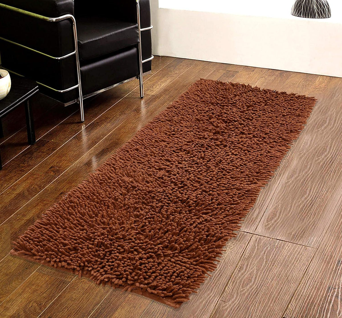 Shaggy antislip katoenen badmat 40x60 CM | Zachte, absorberende, wasbare vloermat voor badkamer, keuken