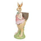 Beeld Konijn 31 cm Bruin Roze Polyresin Paasdecoratie