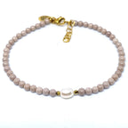 Zirkonia armband ronde kralen zoetwaterparel