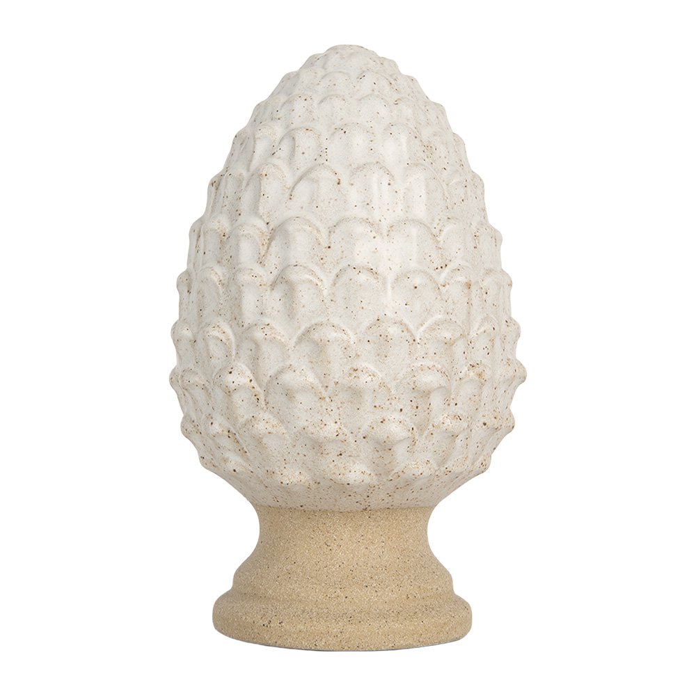 Decoratie Beeld Dennenappel Ø 9x15 cm Beige Aardewerk