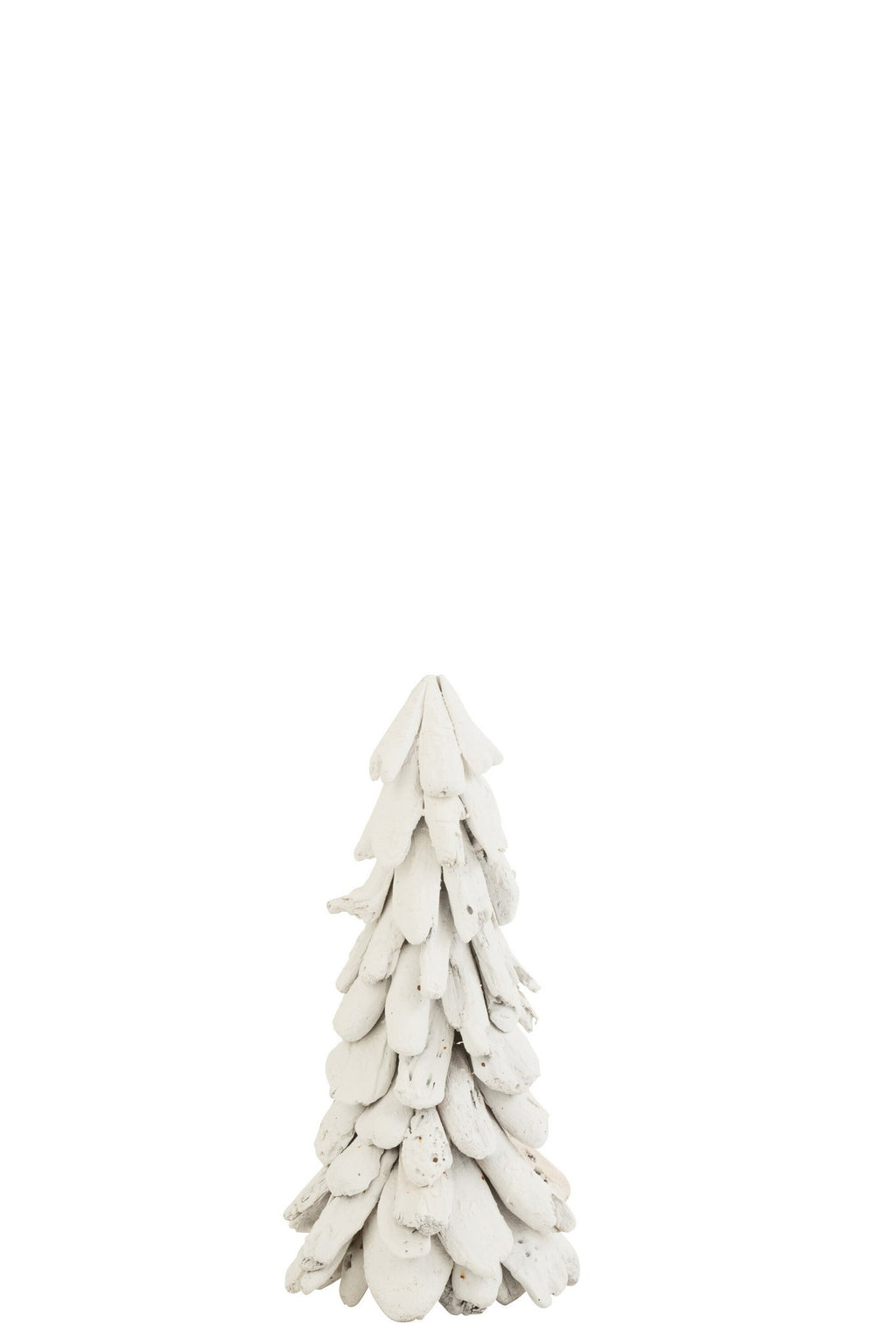 J-Line decoratie Boom Sneeuw - hout - wit - medium