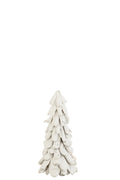 J-Line decoratie Boom Sneeuw - hout - wit - medium