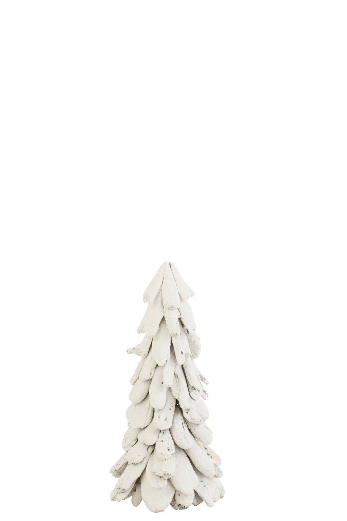 J-Line decoratie Boom Sneeuw - hout - wit - medium