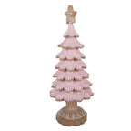 Kerstdecoratie Beeld Kerstboom Ø 16x40 cm Roze Kunststof