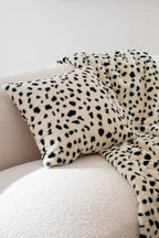 J-Line Deken met dalmatiërmotief - polyester - wit/zwart