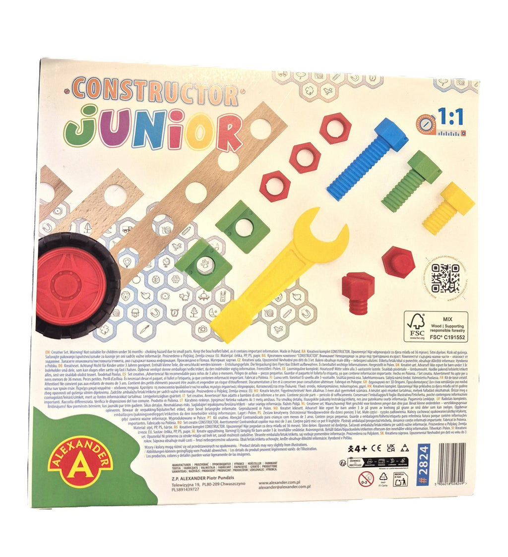 Constructieset Constructor Junior Helikopter 3 in 1 van hout- 80 onderdelen