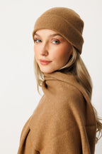 Artemis Beanie & Scarf Wool Set kameel-ecru