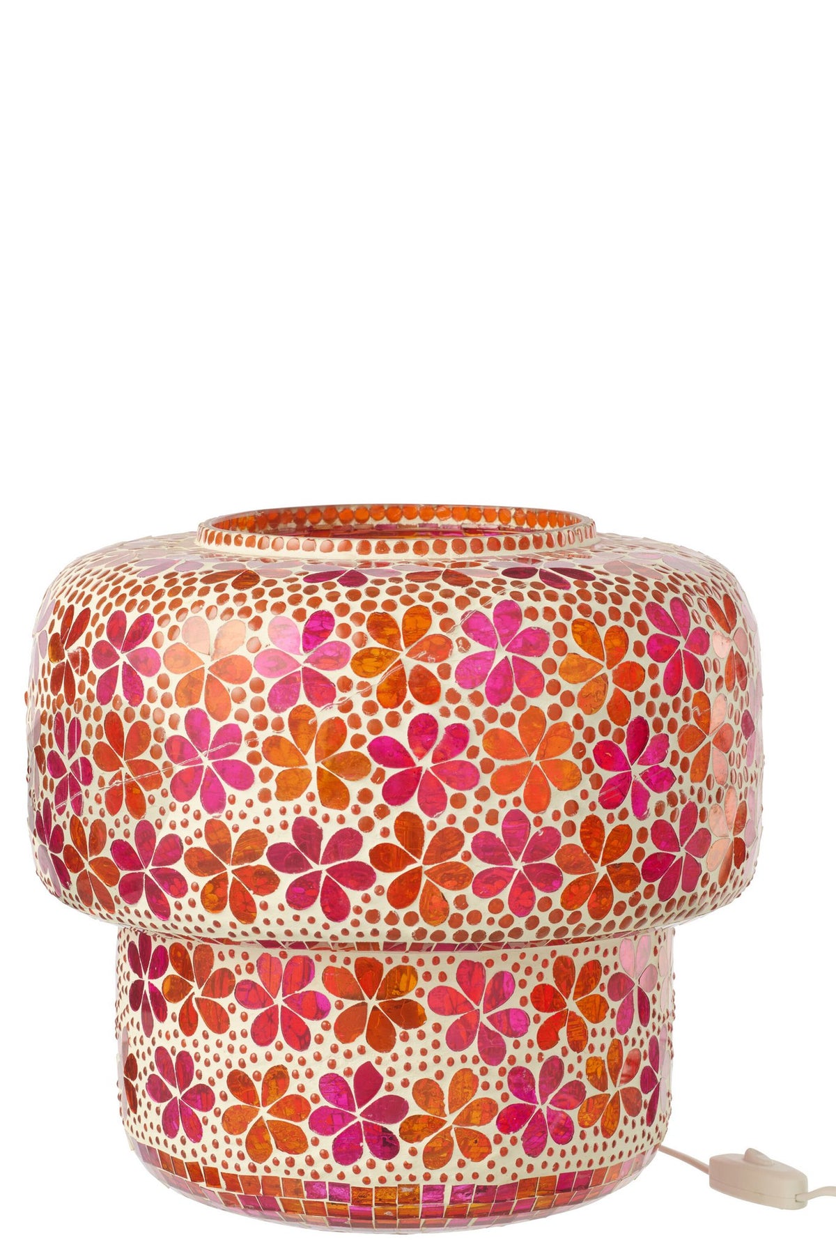 J-Line tafellamp Mozaïek - glas - roze/oranje - L
