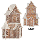 Gingerbread house met LED 16x8x23 cm Bruin Kunststof