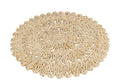 J-Line placemat Rond Bloem + Cirkels - jute - naturel