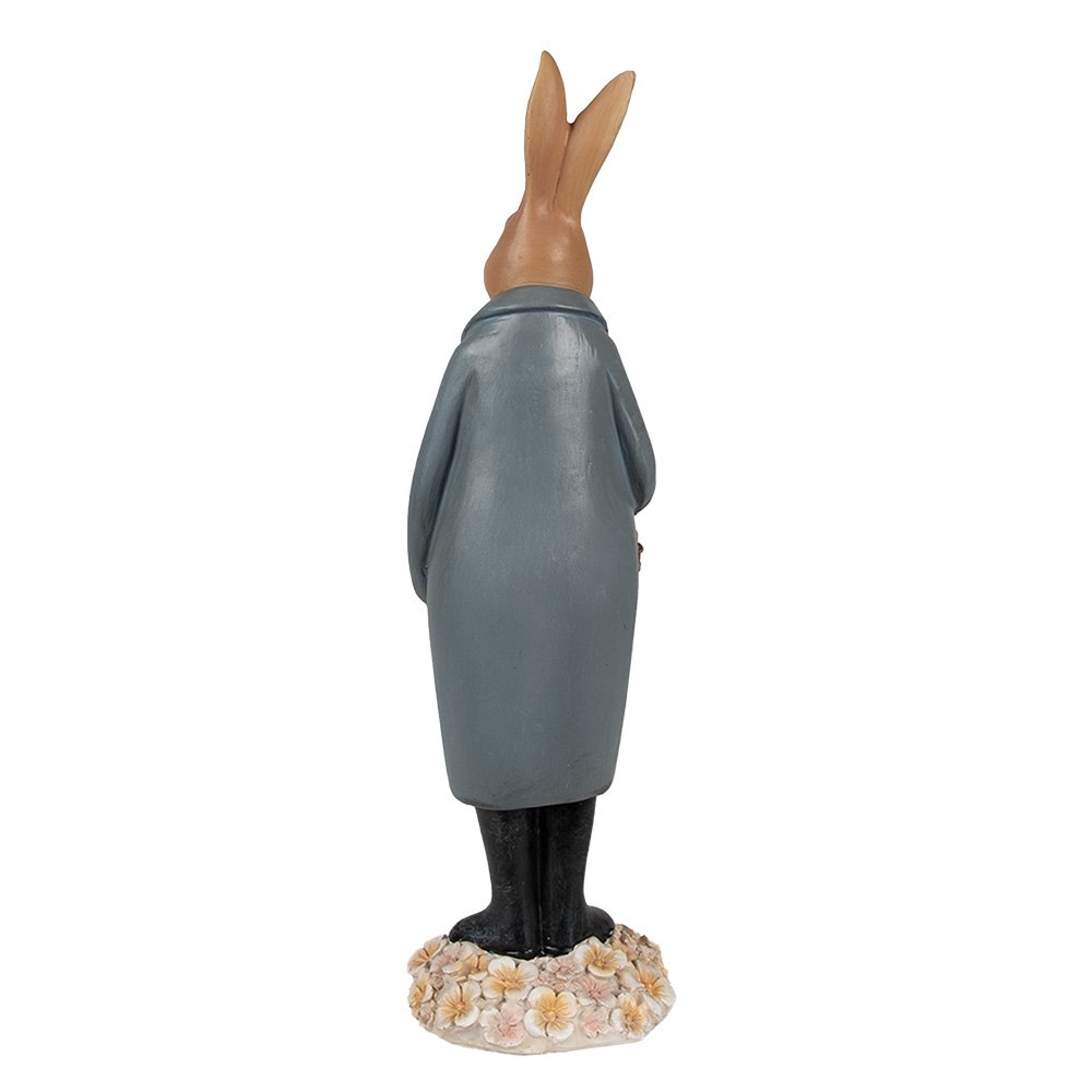 Beeld Konijn 34 cm Bruin Blauw Polyresin Paasdecoratie