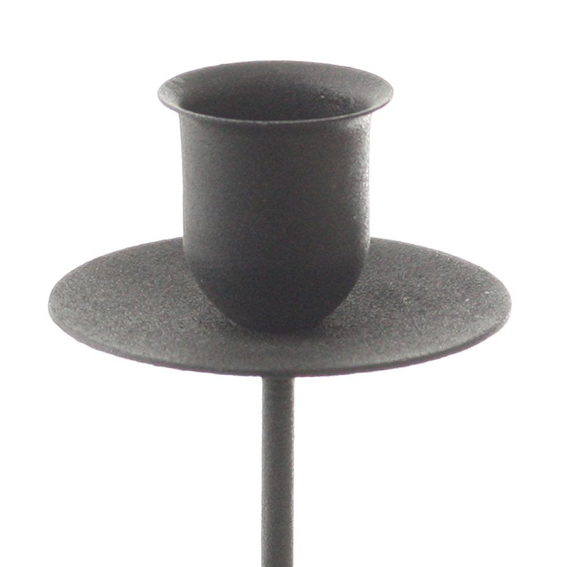 Metalensteker kaarsenhouder 5.5x13cm zwart