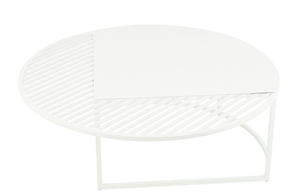J-Line bijzettafel Outdoor Rond - metaal - wit