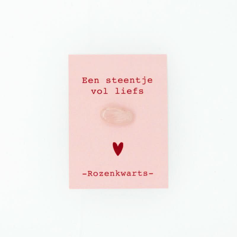 Cadeau kaartje liefs Rozenkwarts