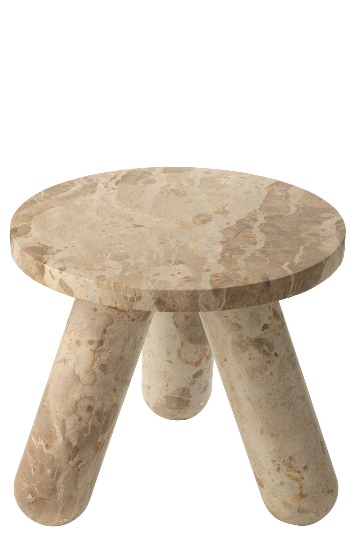 J-Line bijzettafel Rond Marmer - steen - beige