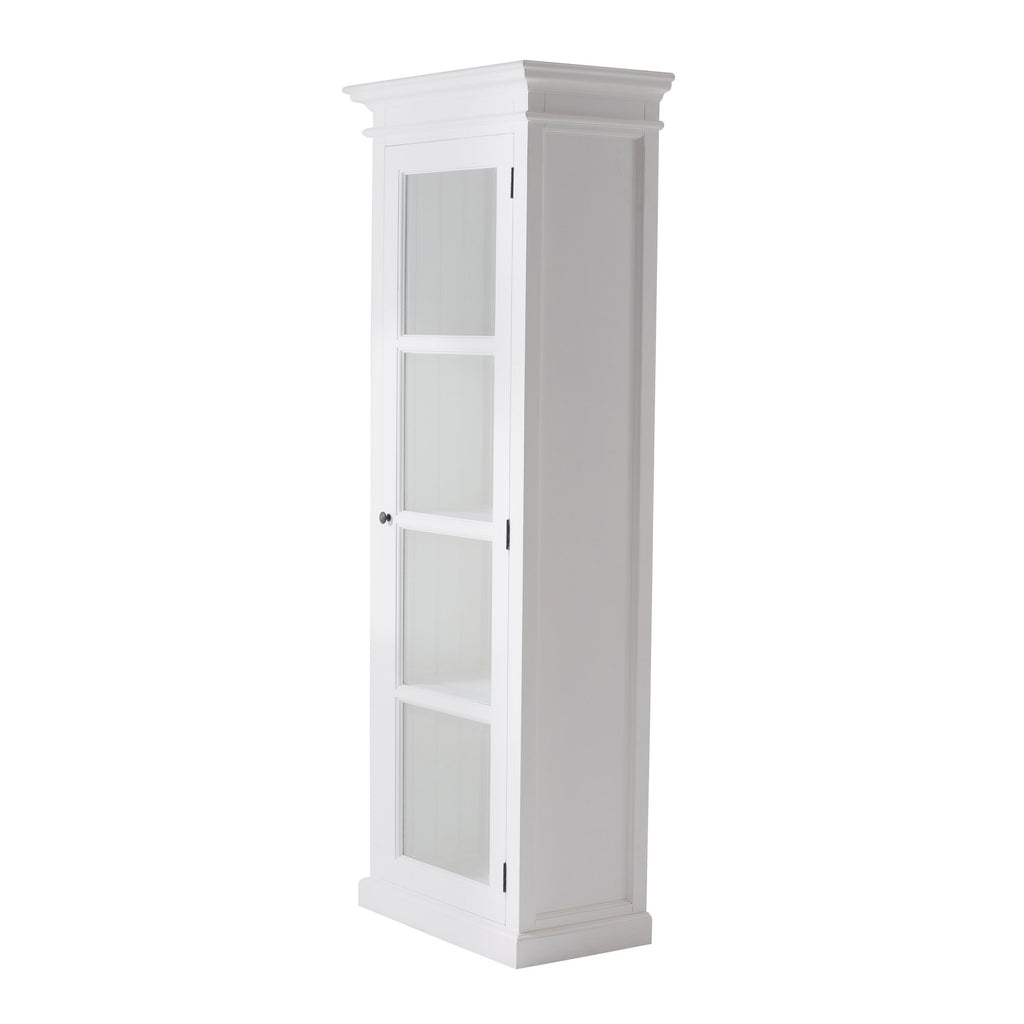 Vitrinekast wit smal - 70bx40dx190h - mahoniehout