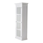 Vitrinekast wit smal - 70bx40dx190h - mahoniehout