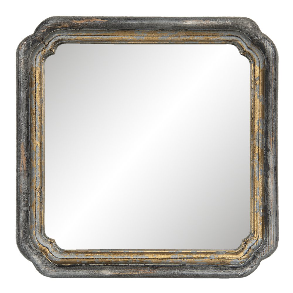 Spiegel 44x44 cm Goudkleurig Hout Grote Spiegel