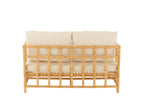 J-Line sofa Elise + kussen 2 Personen - rotan/textiel - naturel/wit