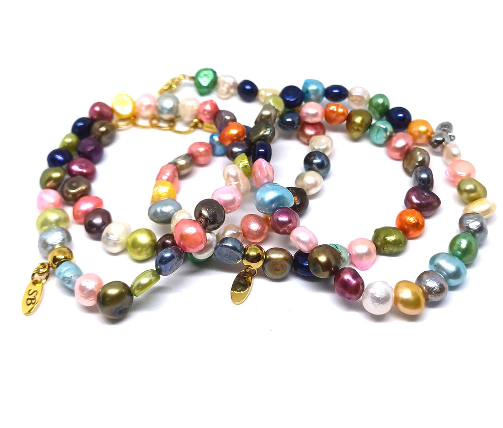 Kleurrijke zoetwaterparel armbanden Galaxy