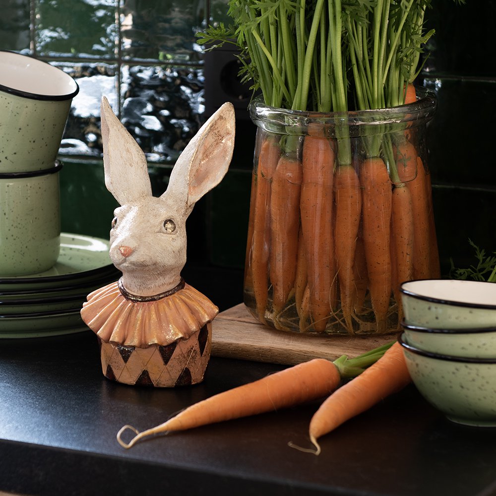 Beeld Konijn 24 cm Beige Geel Polyresin