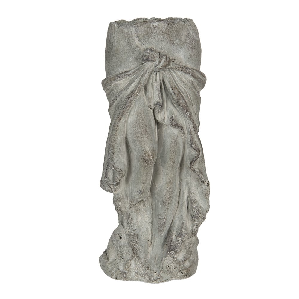 Bloempot 13x13x29 cm Grijs Steen Bloempot Binnen
