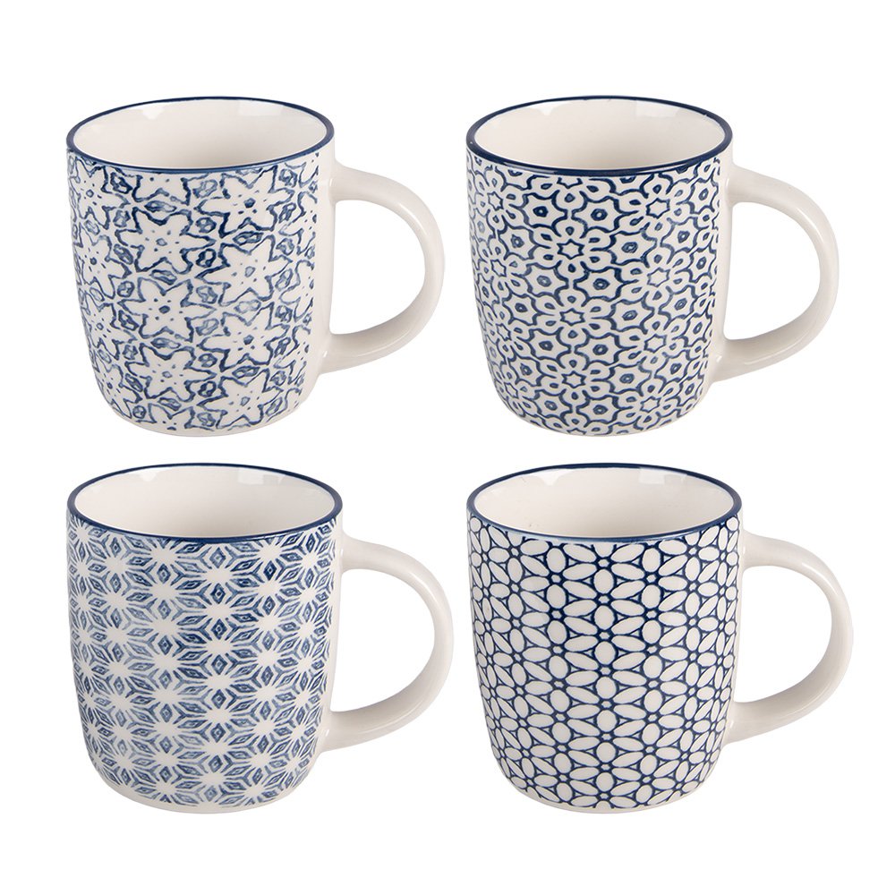 Mok Set van 4 300 ml Wit Porselein