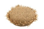 J-Line kussen Rond Raffia - jute - naturel