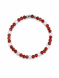 Dames armband Carneool en Rozenkwarts 4 mm