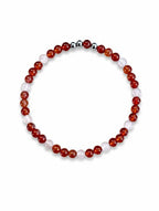 Dames armband Carneool en Rozenkwarts 4 mm