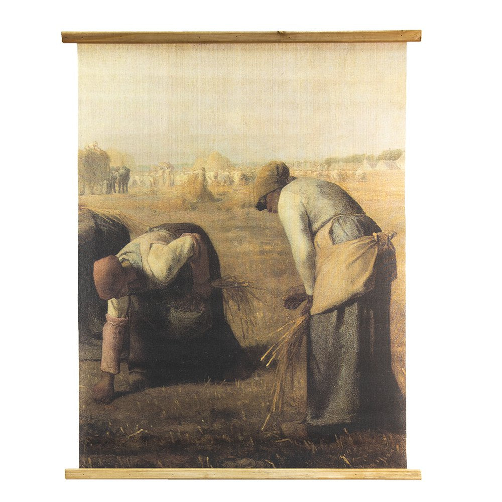 Wandkleed 80x100 cm Bruin Beige Hout Boerderij Wanddoek