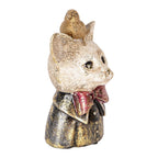 Decoratie Beeld Kat 11x9x18 cm Wit Zwart Kunststof
