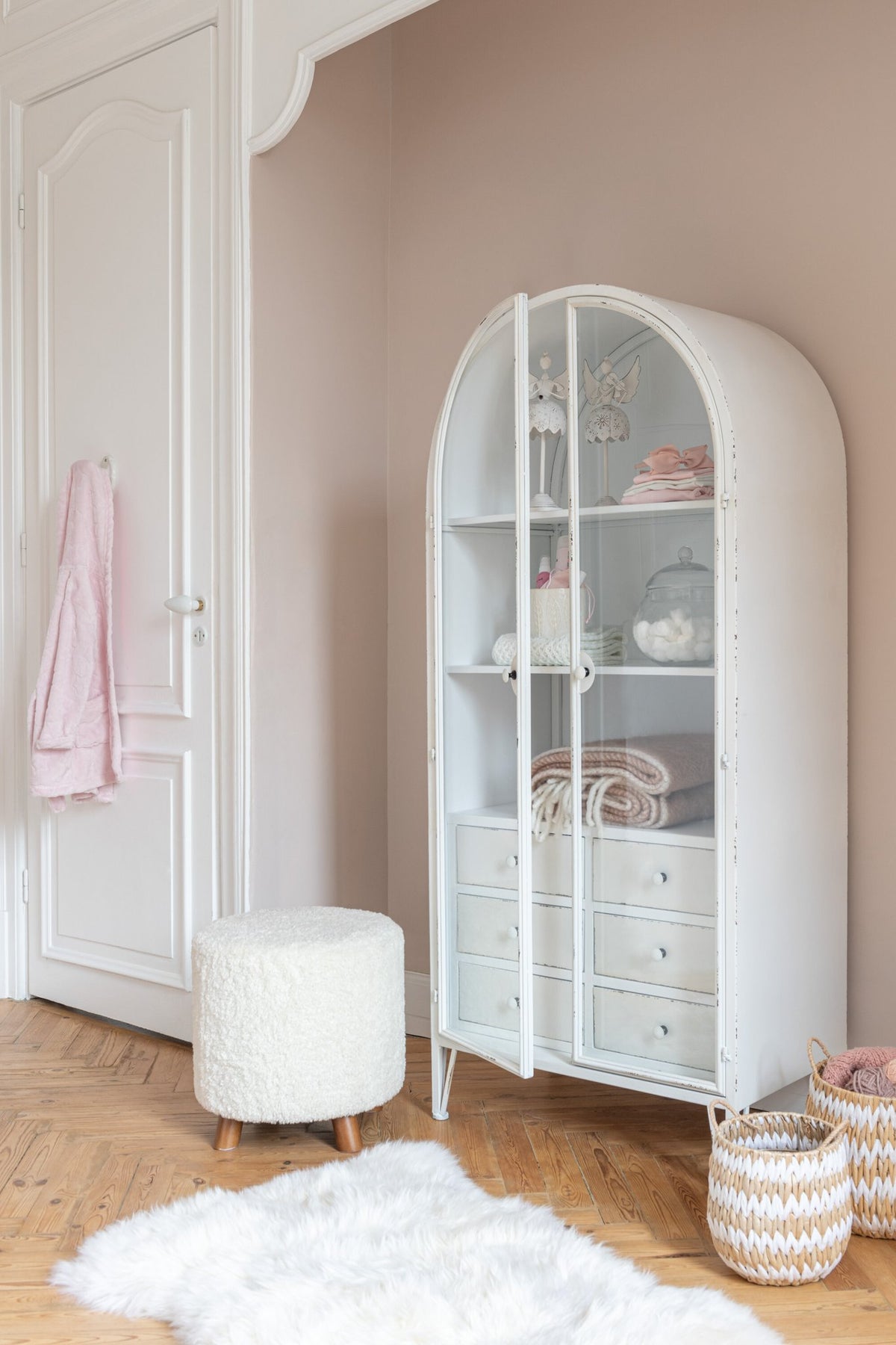 J-Line Poef Schaap Poot Polyester Wit