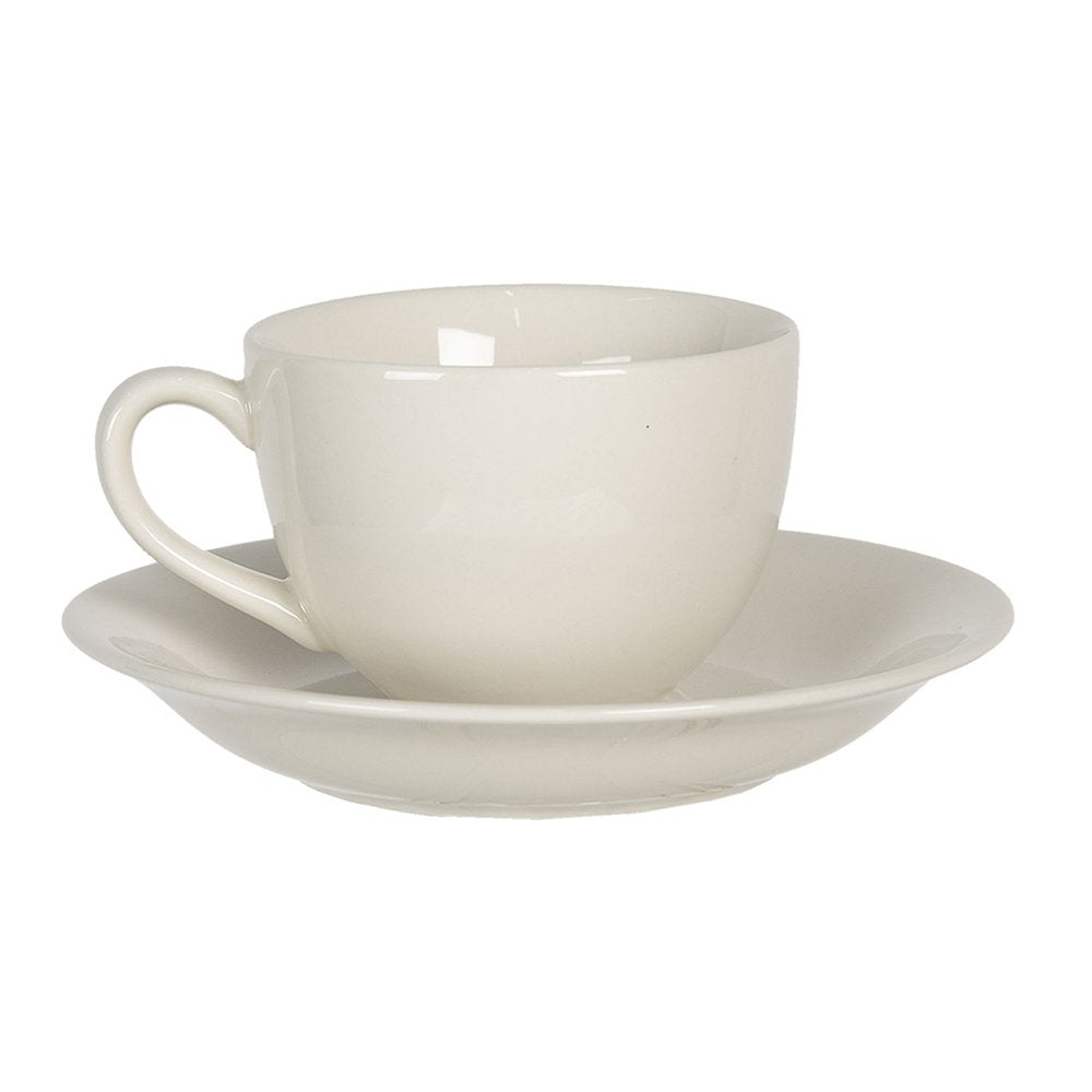 Kop en Schotel 200 ml Wit Keramiek Hert Servies