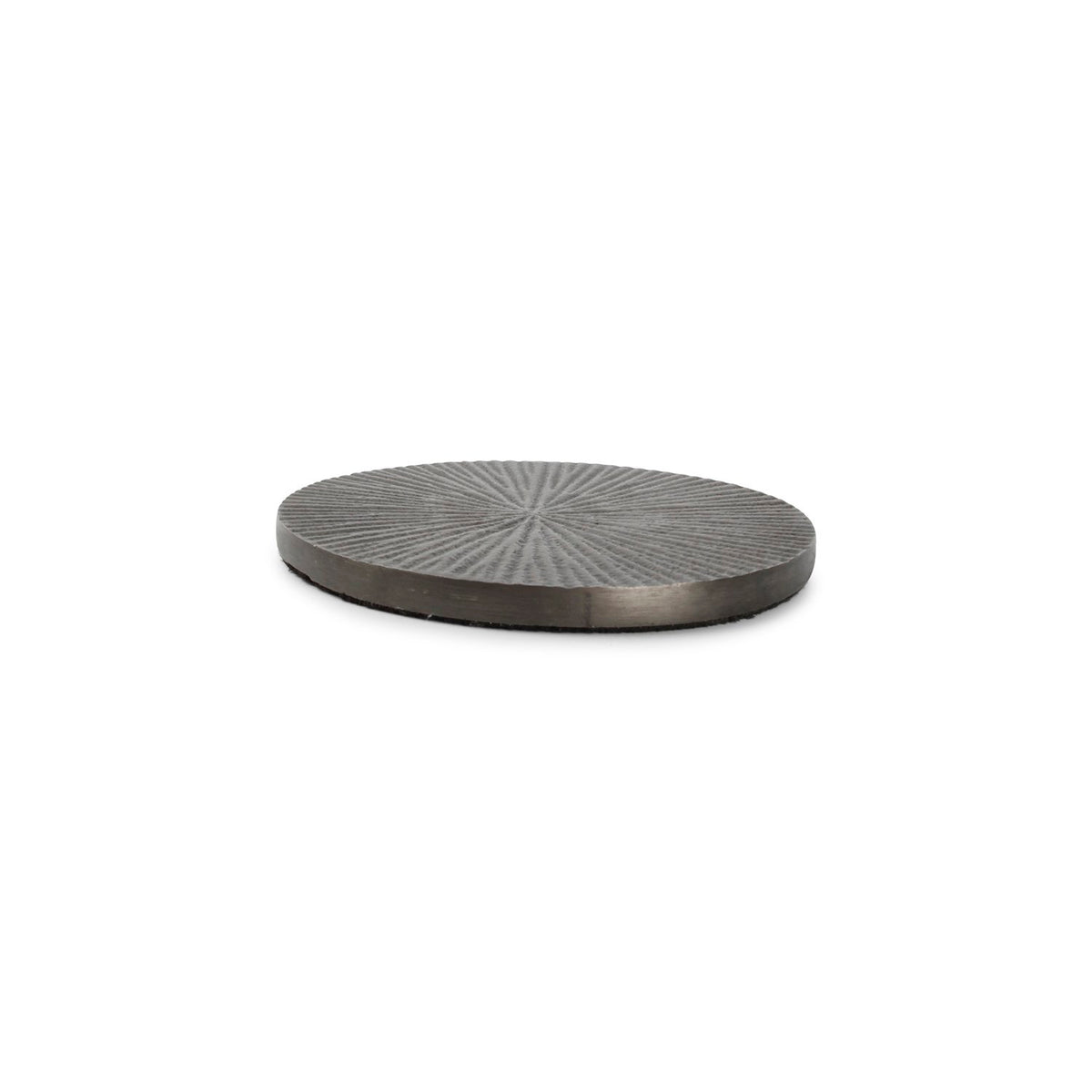 Onderzetter 10cm geribbeld zwart bedeltje - Set van 4