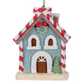 Kersthanger Gingerbread house 6x4x8 cm Blauw Kunststof