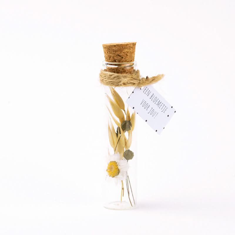 Droogbloem boeket white 11cm