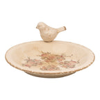 Vogelvoederbak Ø 26x10 cm Beige Keramiek Vogel