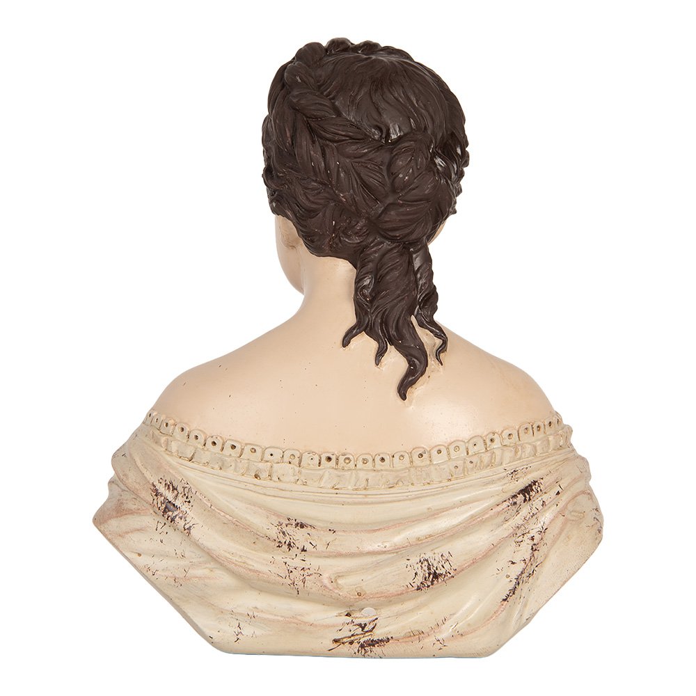Decoratie Beeld Vrouw 18x11x21 cm Beige Kunststof