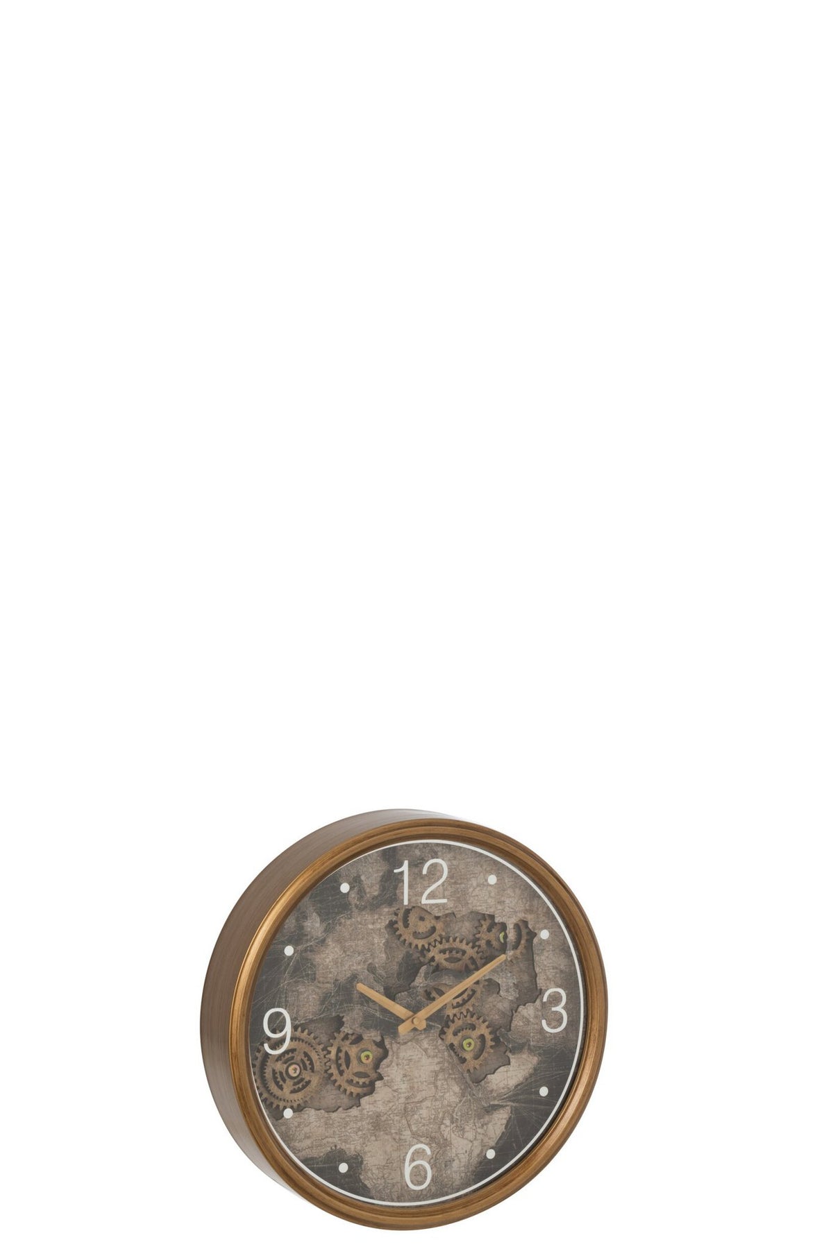 J-Line klok Kaart Europa - hout - goud - small - Ø 39 cm