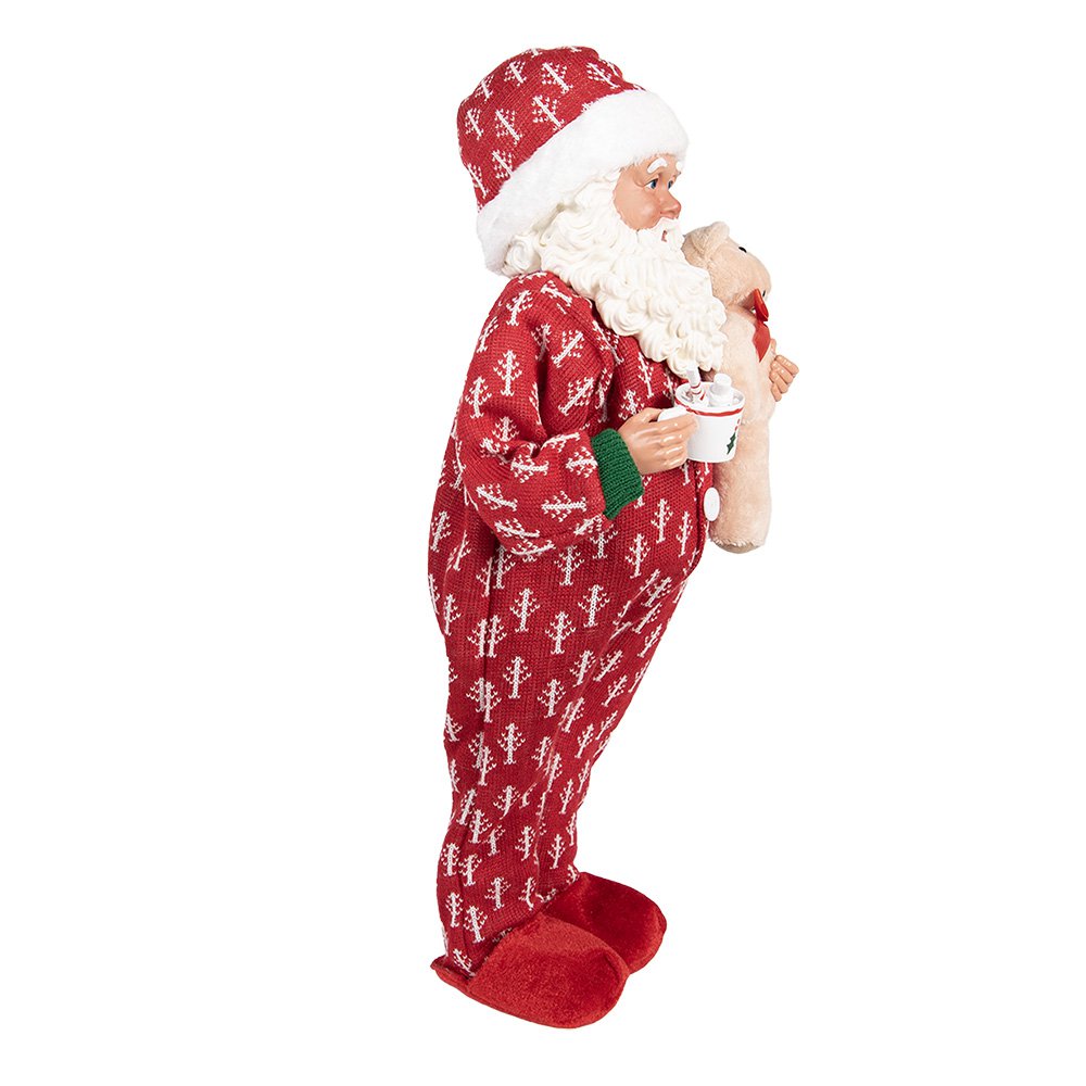 Kerstdecoratie Beld Kerstman 22x19x45 cm Rood Textiel
