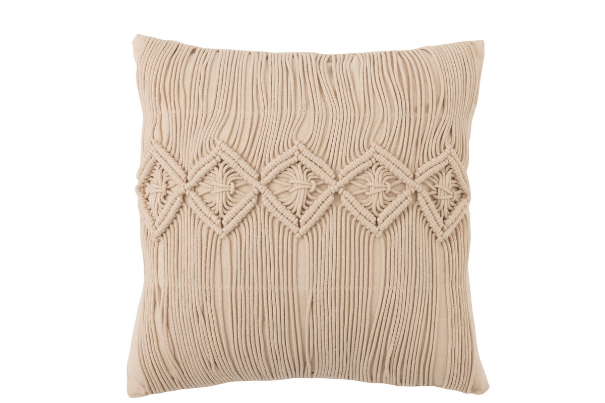 J-Line kussen Cosy - katoen - beige - large