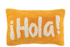 J-Line Kussen Hola Getuft Katoen Oranje/Wit