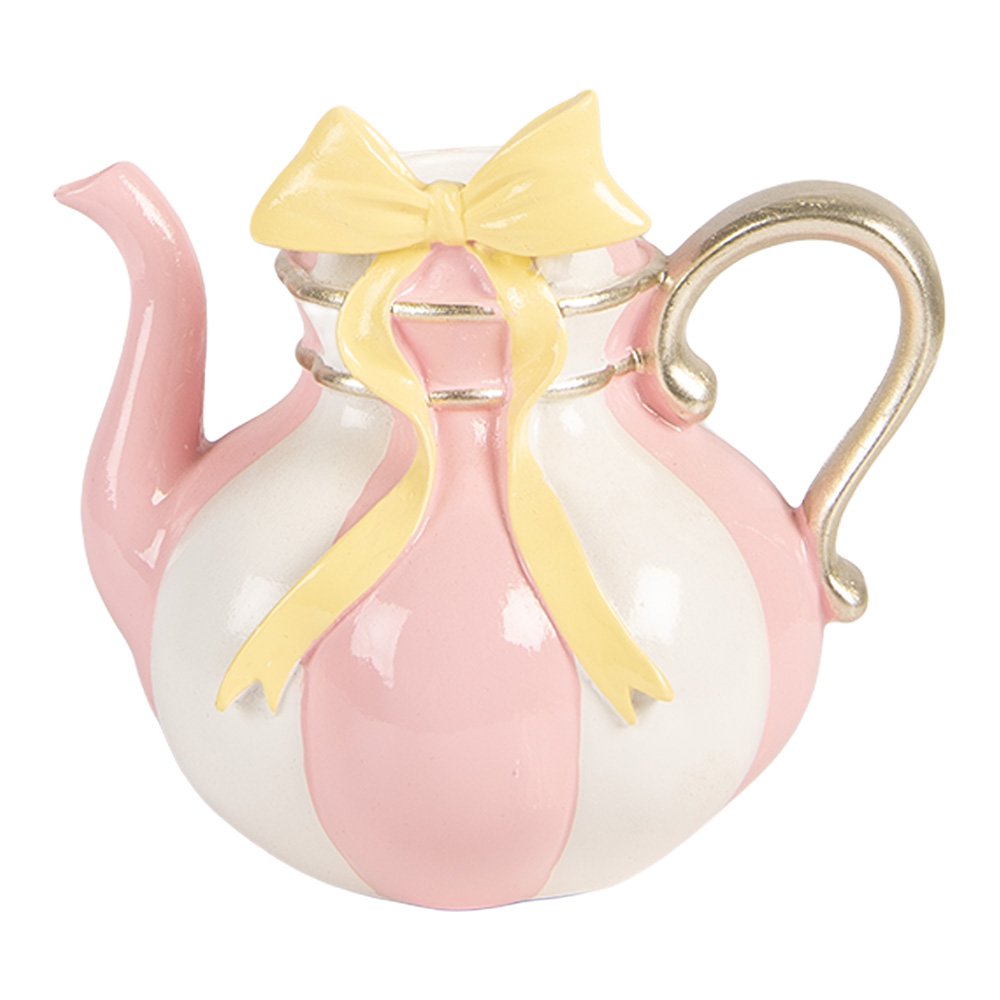 Kandelaar Theepot 13x10x11 cm Roze Kunststof