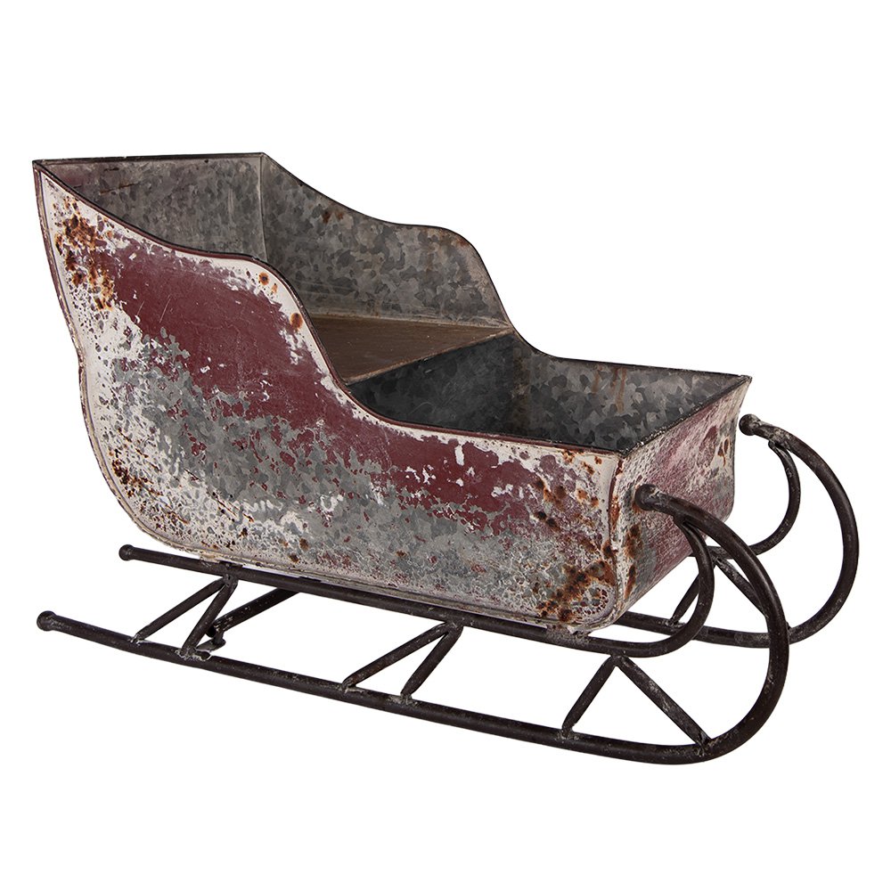 Kerstdecoratie Beeld Slee 51x23x30 cm Rood Metaal