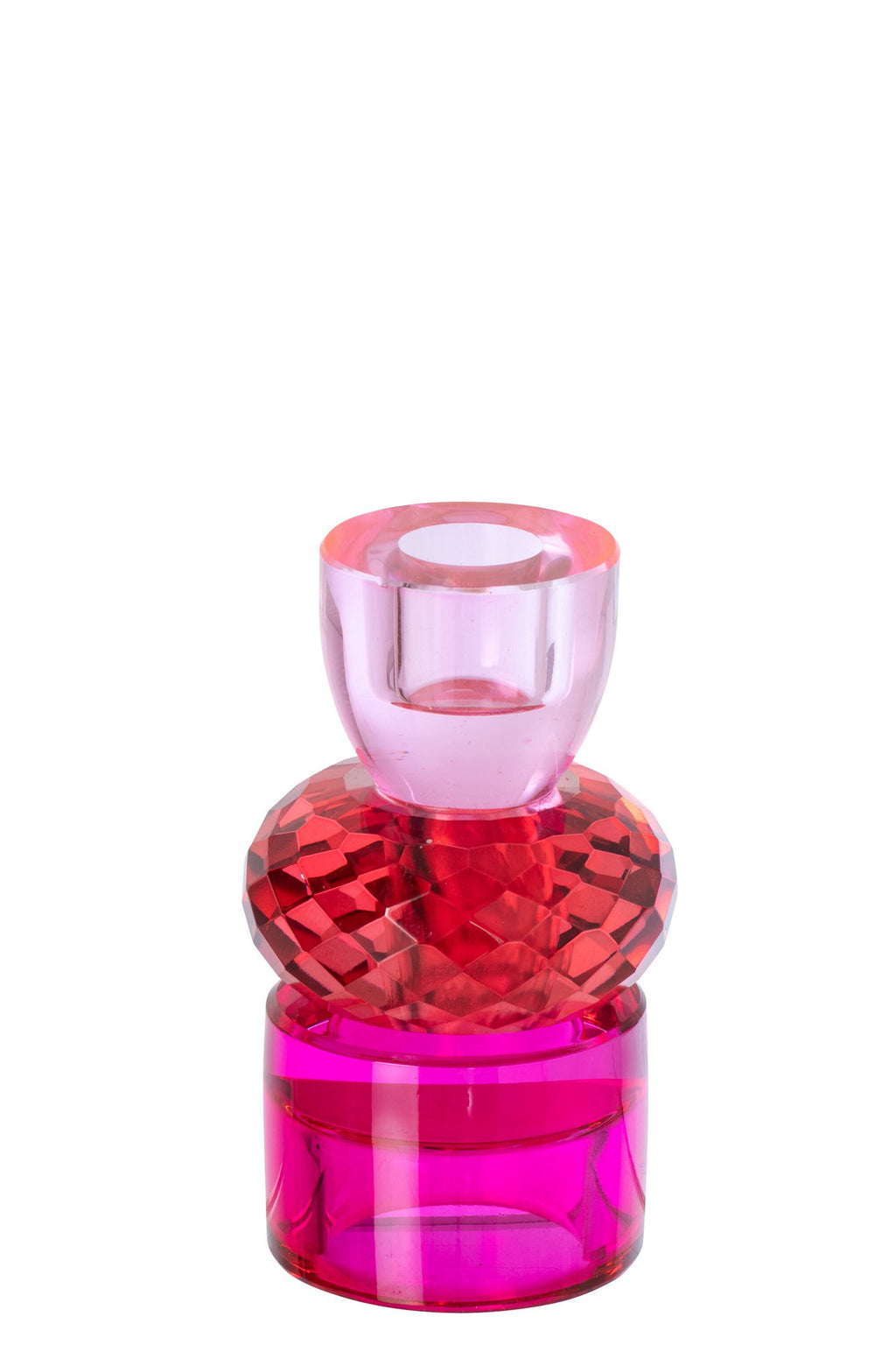 J-Line kandelaar - glas - kerstrood/fuchsia - small