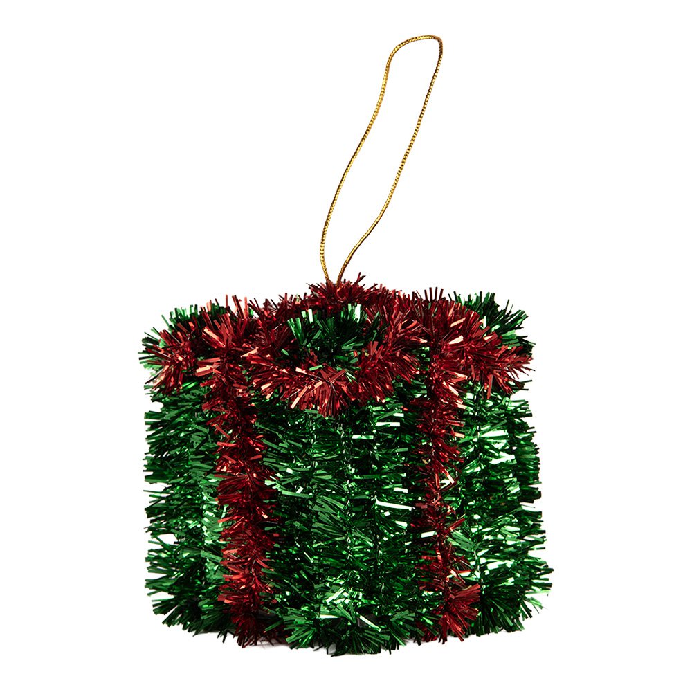 Kersthanger Cadeau 6x6x6 cm Groen Kunststof